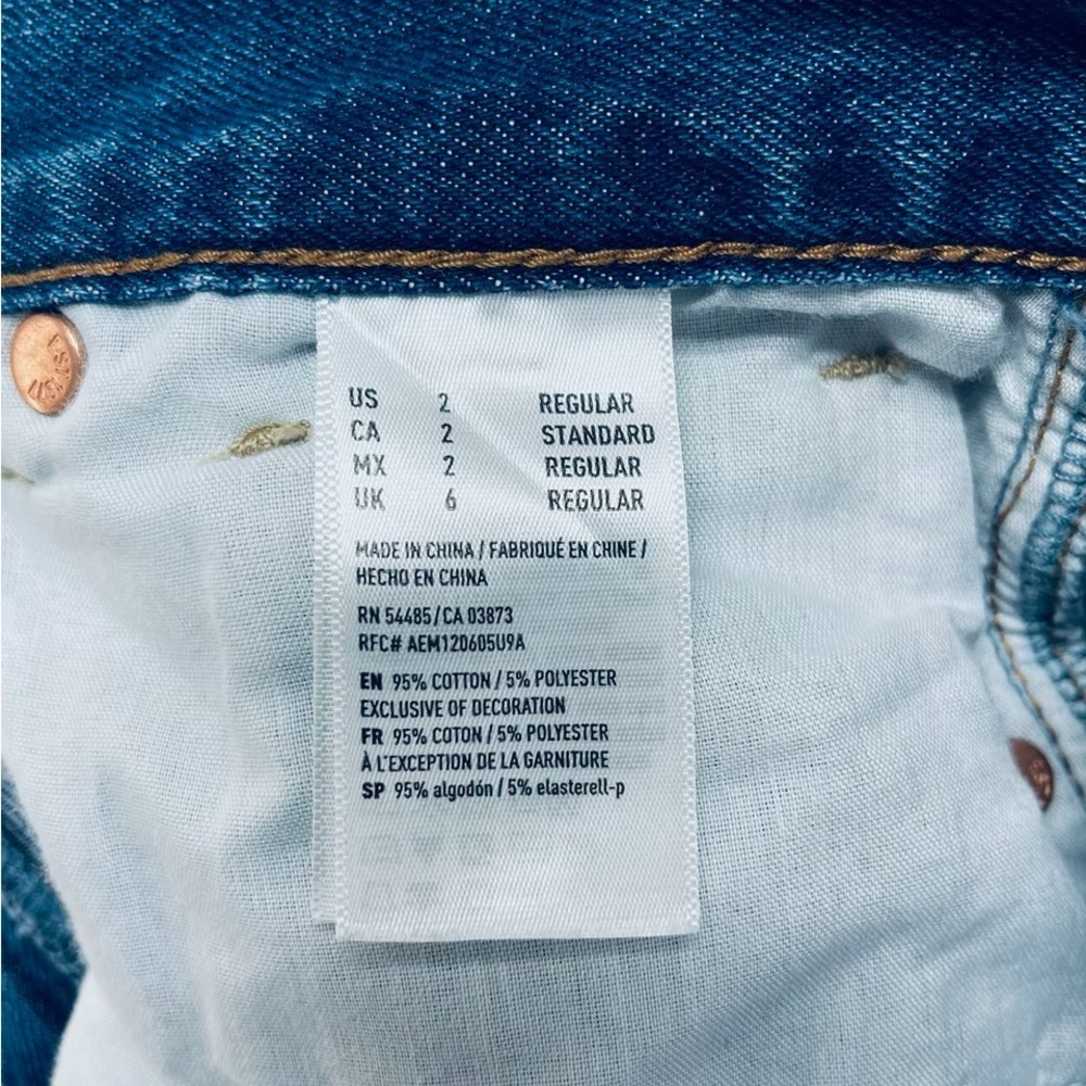 Américan Eagle Outfitters Women’s Jeans Straight Blue Regular Size 2 - Picture 8 of 8
